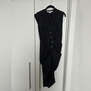 Elegant Black Button-Down Dress